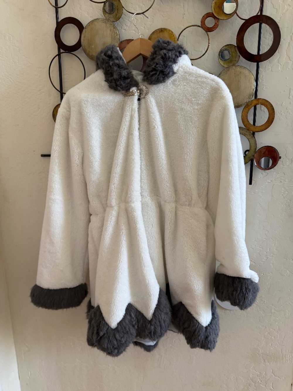 FASHION BRAND Women White Hooded Puffer Jacket SZ XL